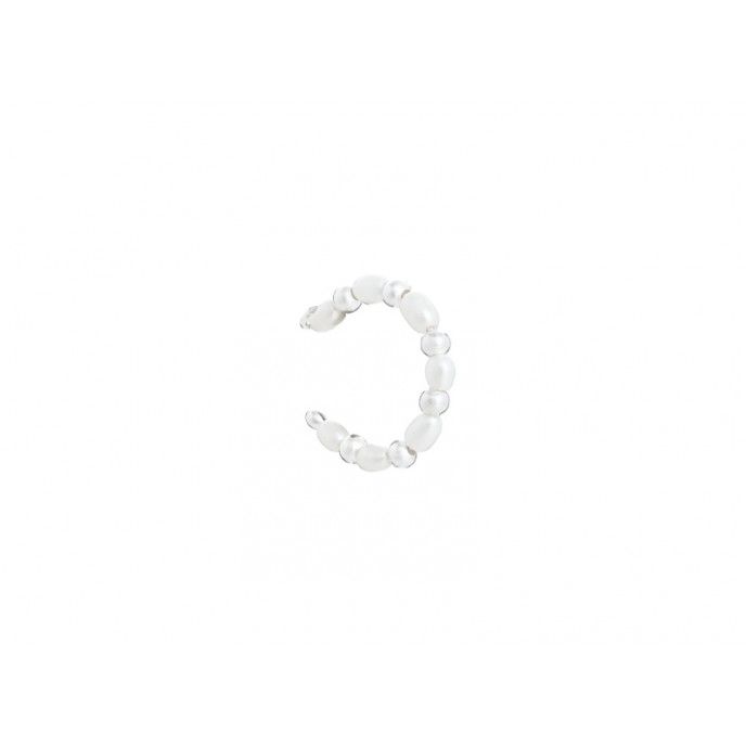SILVER AND STONES EAR CUFF