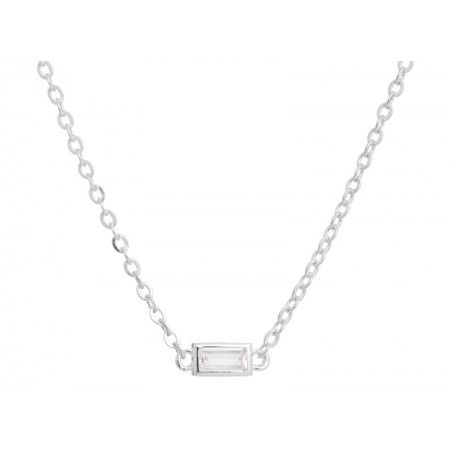 SILVER NECKLACE WITH ZIRCON