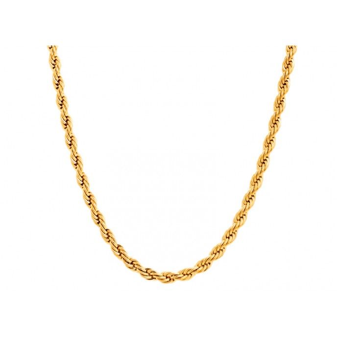 TWISTED STEEL CHAIN NECKLACE 50CM