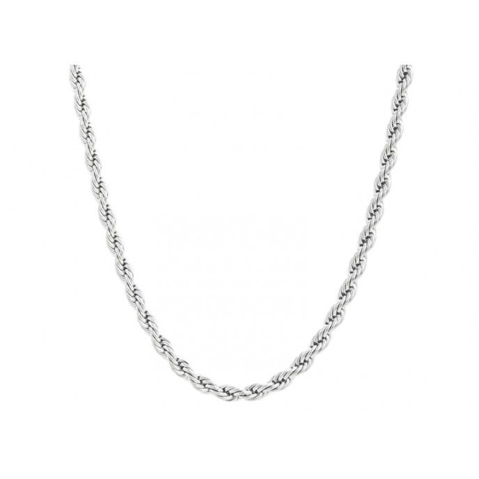 TWISTED STEEL CHAIN NECKLACE 60CM