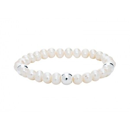 PEARLS AND SILVER BRACELET