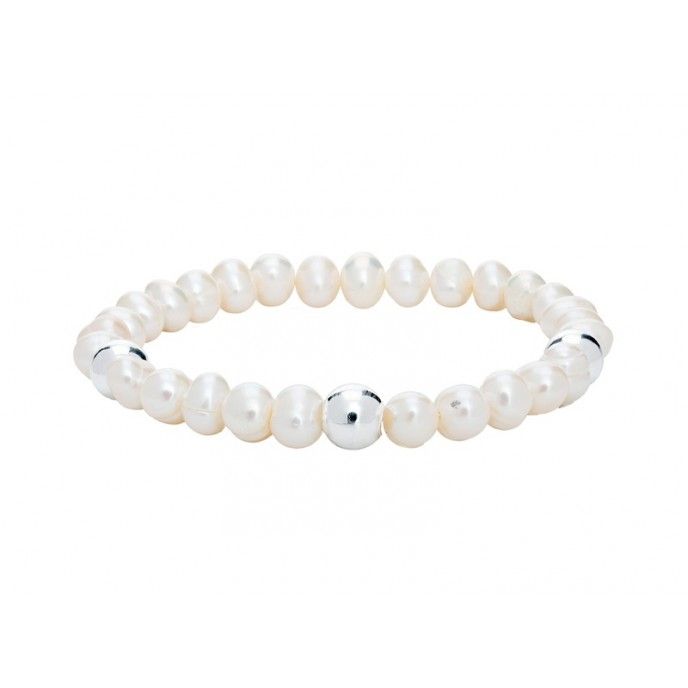 PEARLS AND SILVER BRACELET