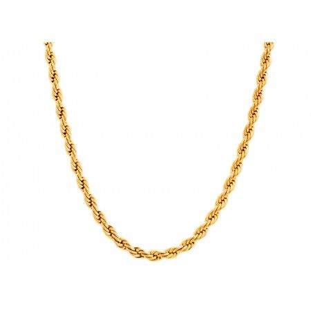 TWISTED STEEL CHAIN NECKLACE 40CM