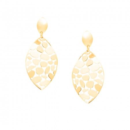PENDIENTES OVAISANCY LASER OVAL REC3 - DORADO
