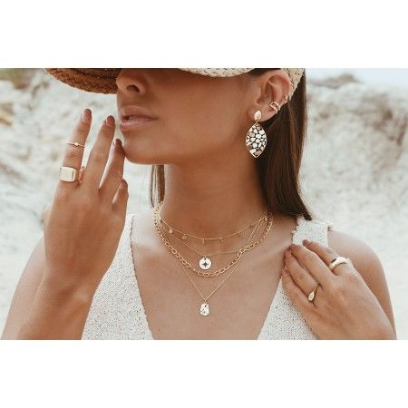 PENDIENTES OVAISANCY LASER OVAL REC3 - DORADO