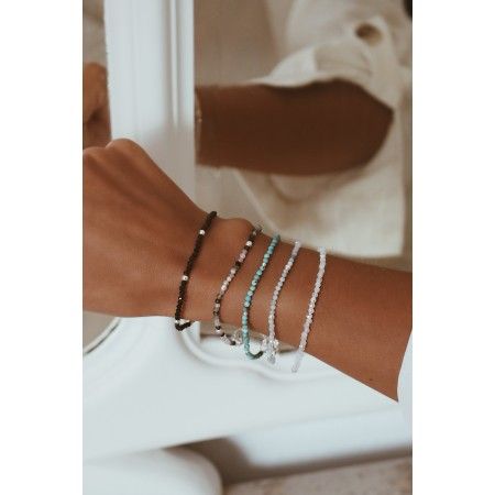 SILVER AND STONE BRACELET