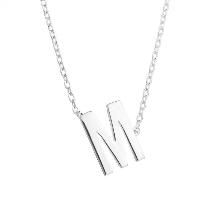 SILVER NECKLACE WITH LETTER
