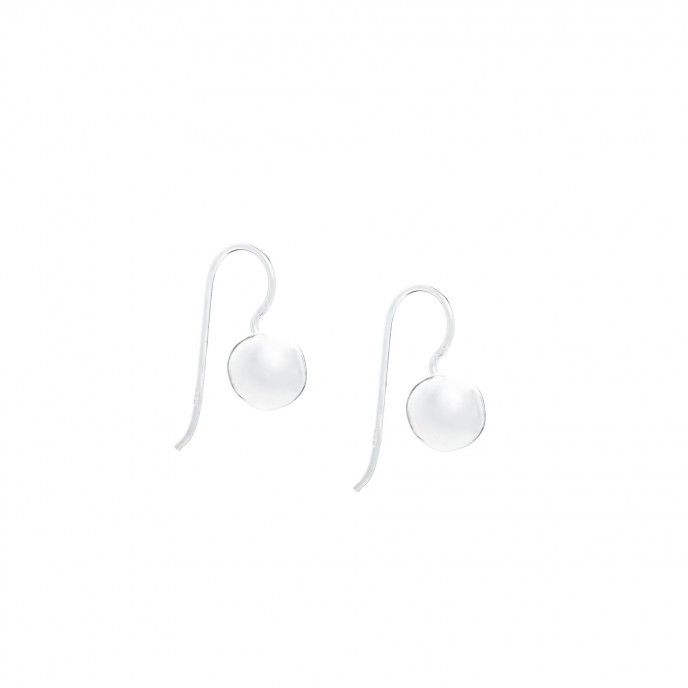 BALL EARRINGS 8MM PENDURAD GAN SILVER