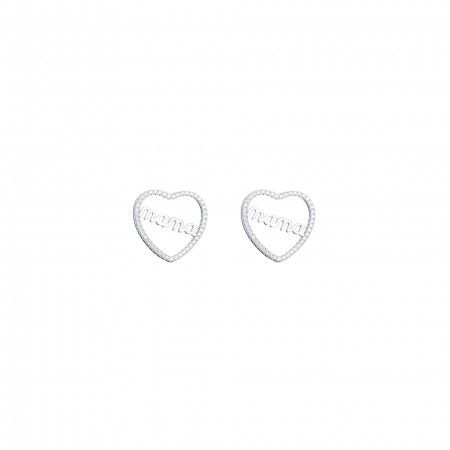 EARRINGS HEART 10MM BREAST CZ SPIG