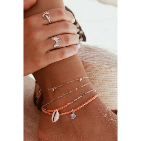 CHAIN ANKLET WITH BEADS