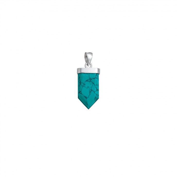 NATURAL STONE SILVER PENDANT