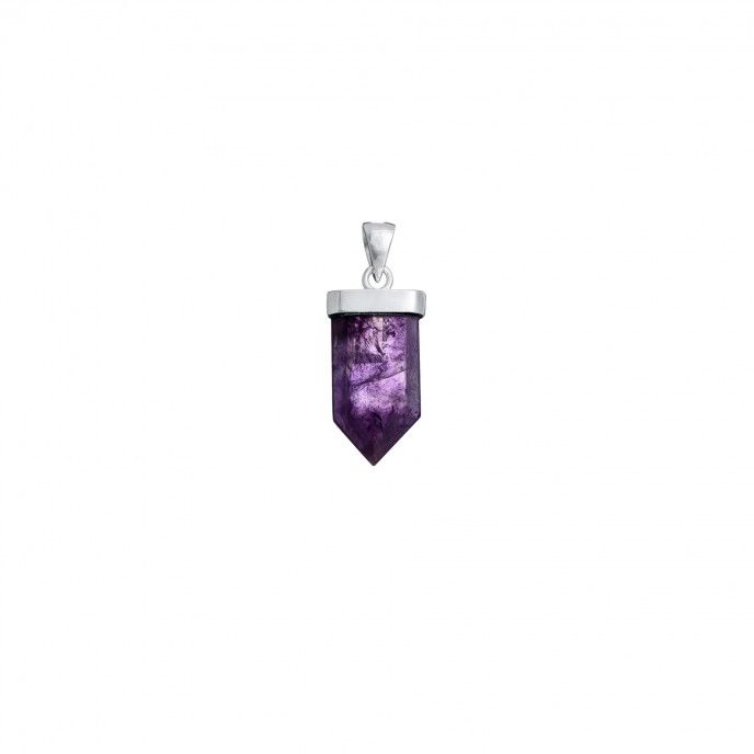 NATURAL STONE SILVER PENDANT