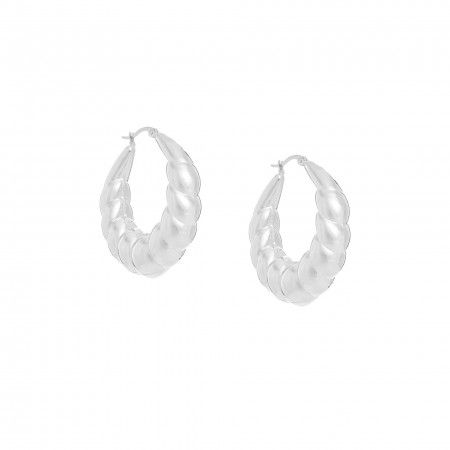 LARGE STEEL HOOPS EARRINGS