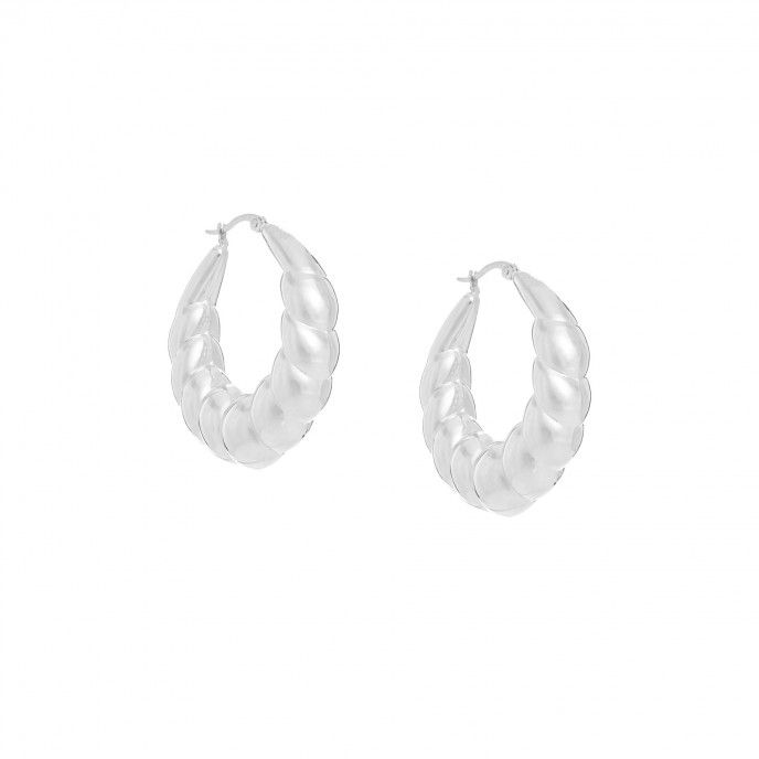 LARGE STEEL HOOPS EARRINGS