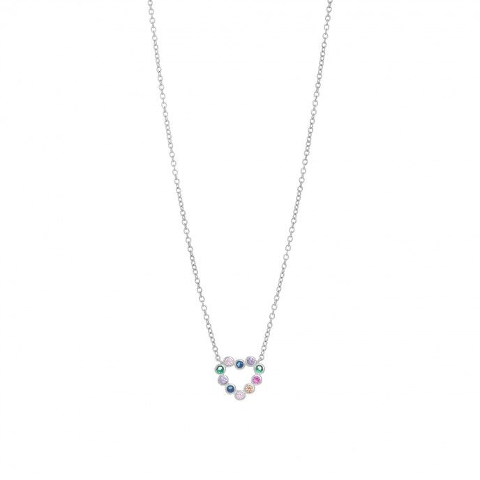 SILVER HEART NECKLACE WITH ZIRCONS