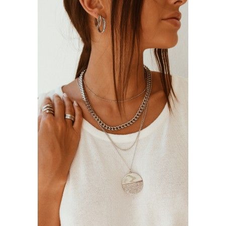 THIN MESH STEEL CHAIN NECKLACE 50CM THIN MESH STEEL CHAIN NECKLACE 50CM