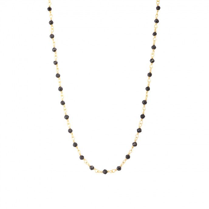 NECKLACE SILVER STONES 45CM - ONYX