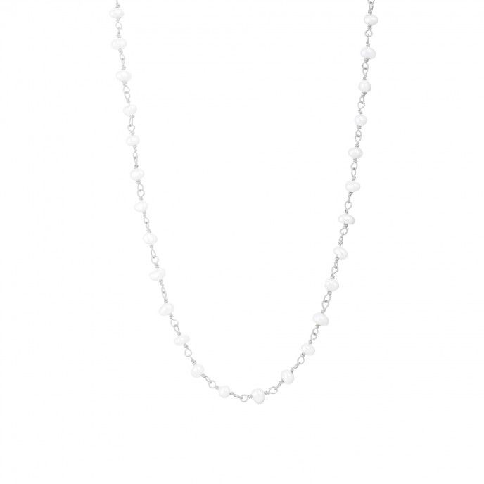 SILVER PEARLS NECKLACE