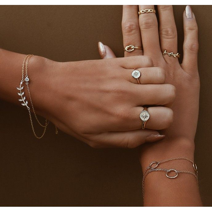 SILVER BRACELET WITH LEAVES