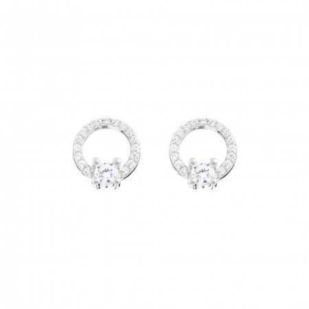 EARRINGS SILVER SHINY WHEEL