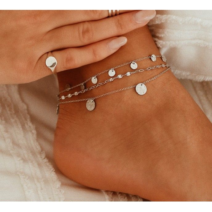 WORKED MESH SILVER ANKLET