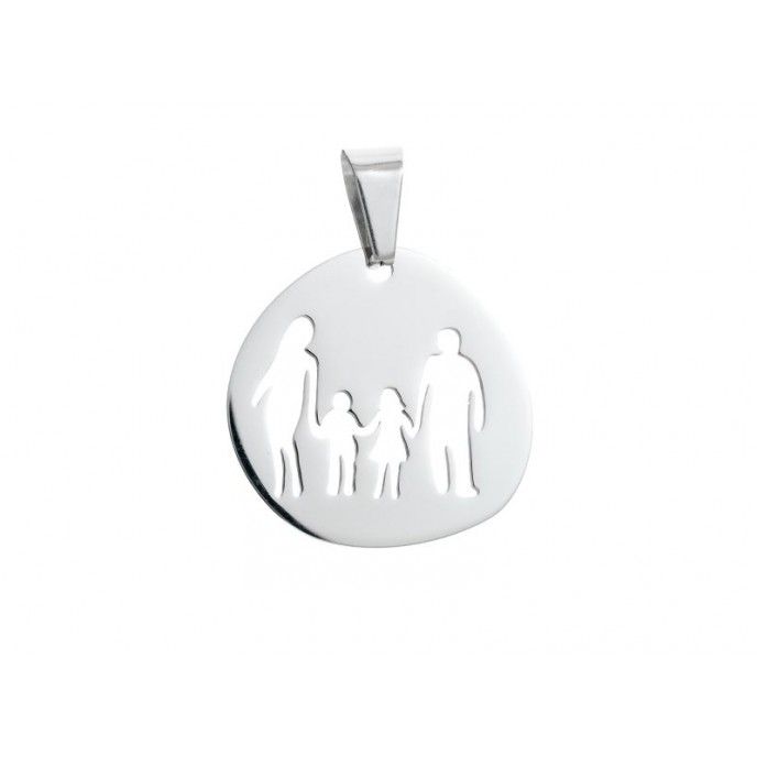 STEEL PENDANT WITH FAMILY COUPLE 25MM