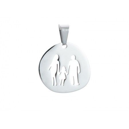 STEEL PENDANT WITH FAMILY GIRL 25MM