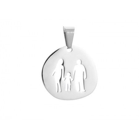 STEEL PENDANT WITH FAMILY BOY 25MM
