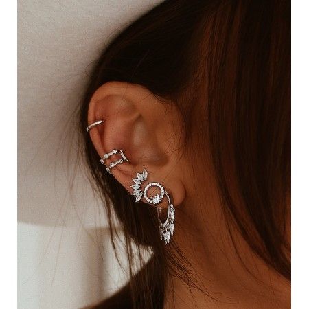 EARRINGS SILVER SHINY WHEEL