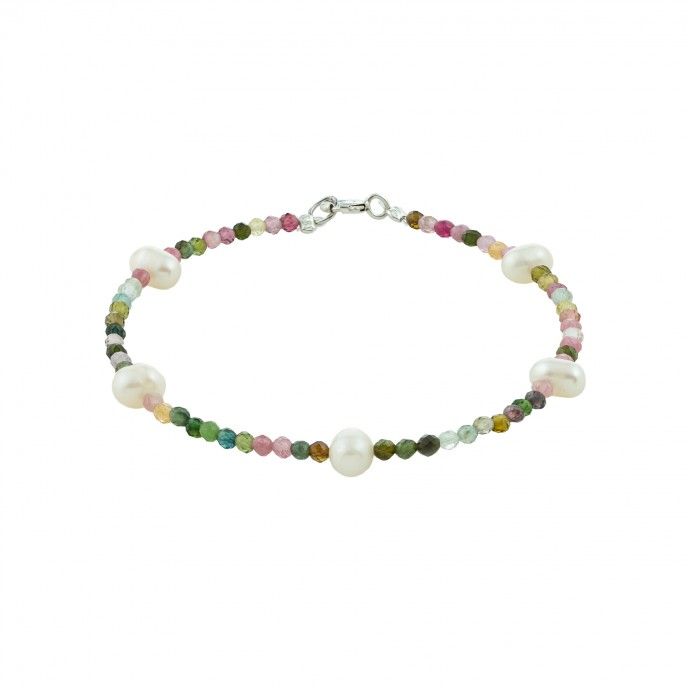 PULSERA DE PERLA Y PIEDRA