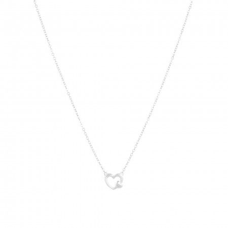 SILVER HEART NECKLACE WITH MINI ZIRCON