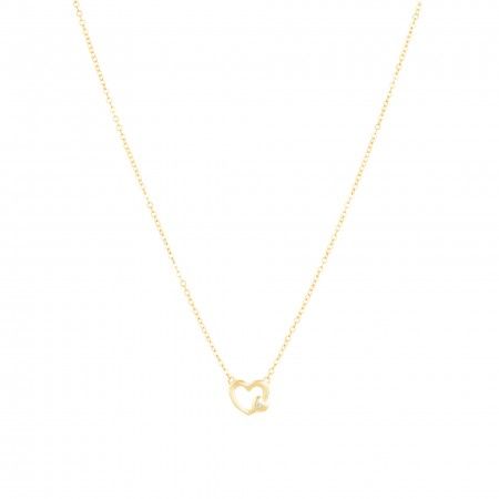 SILVER HEART NECKLACE WITH MINI ZIRCON