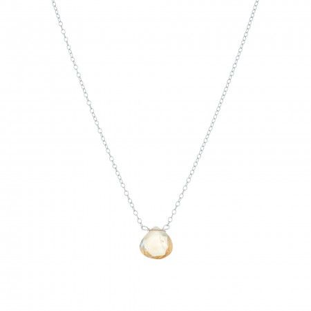 FACETED SILVER DROP NECKLACE