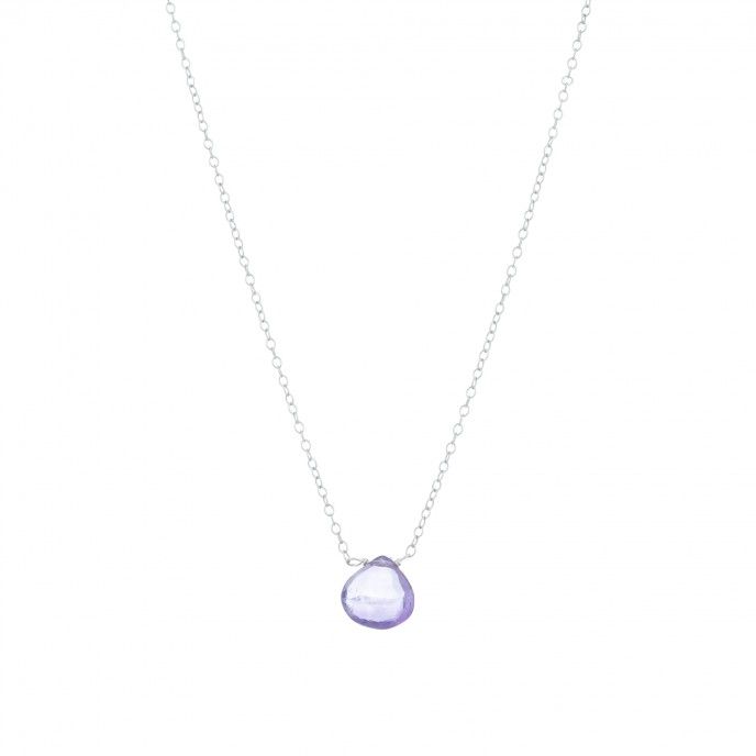 FACETED SILVER DROP NECKLACE