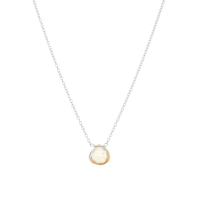 FACETED SILVER DROP NECKLACE