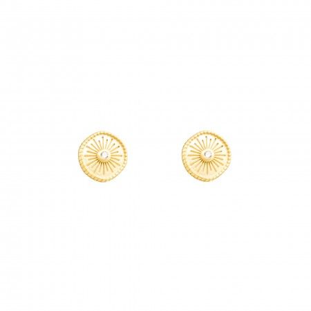 EARRINGS SILVER WHEEL WITH ZIRCON