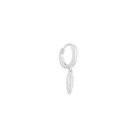 UNIT FEATHER SILVER HOOP