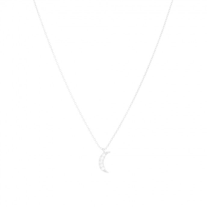 MOON NECKLACE WITH ZIRCONS 