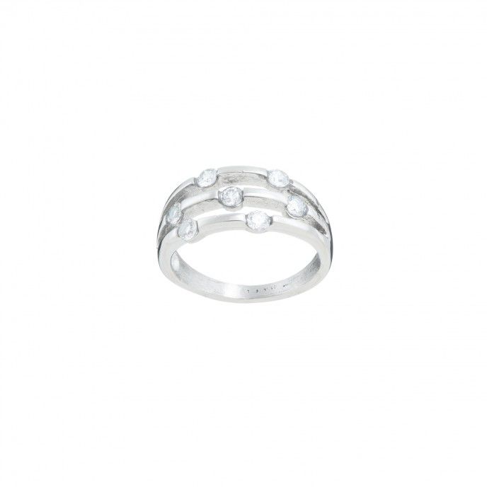 STEEL RING WITH TRIPLE SHAPED