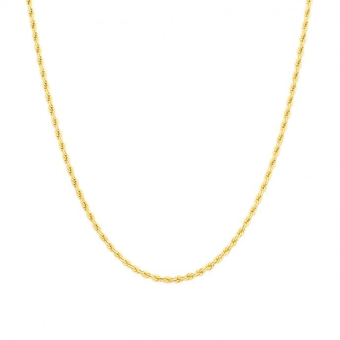 TWISTED STEEL CHAIN NECKLACE 40CM