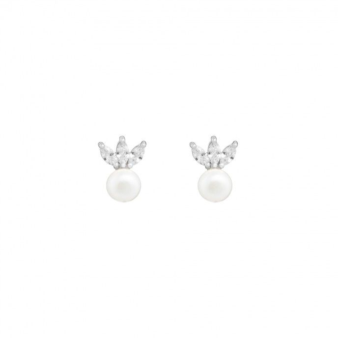 SILVER EARRINGS WITH PEARL
