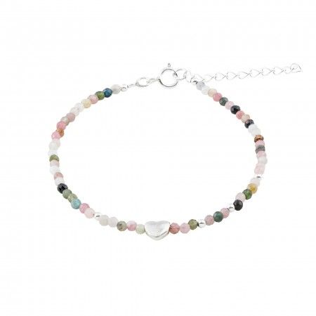 SILVER HEART BRACELET - TOUMALINE