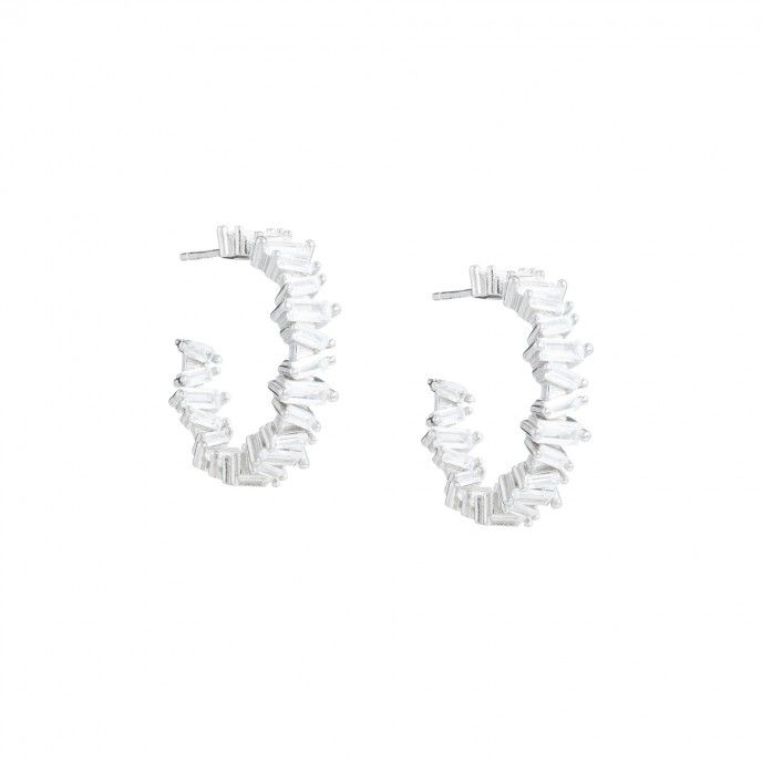 BRILLIANT SILVER HOOPS 18MM