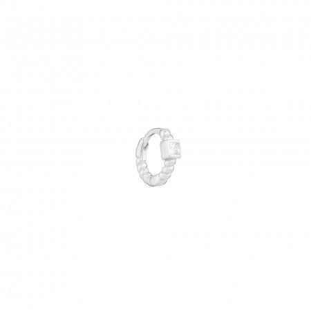 TWISTED SILVER HOOP WITH ZIRCON UNIT TWISTED SILVER HOOP WITH ZIRCON UNIT