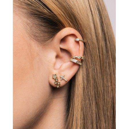 TWISTED SILVER HOOP WITH ZIRCON UNIT TWISTED SILVER HOOP WITH ZIRCON UNIT