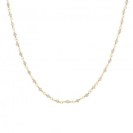 NECKLACE SILVER STONES 45CM - LABRADORITE