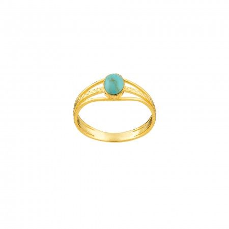 TURQUOISE OVAL STONE SILVER RING