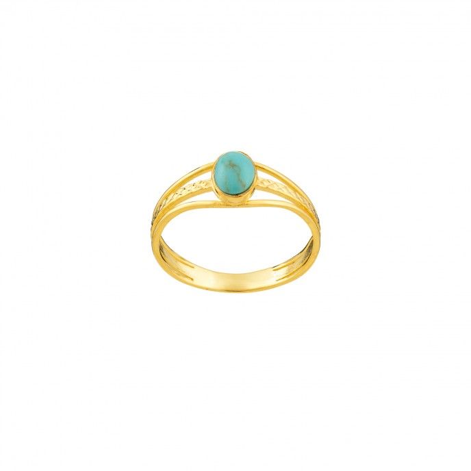 TURQUOISE OVAL STONE SILVER RING