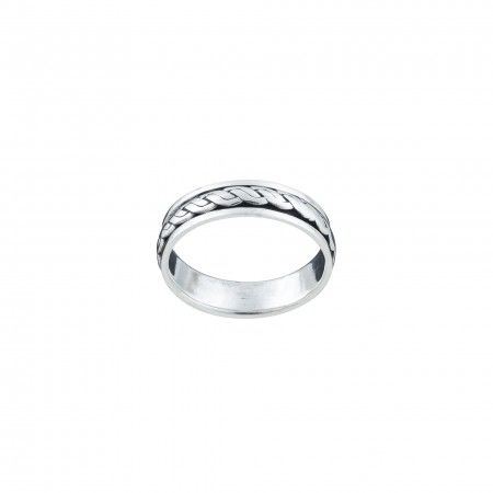 SWIVEL TWISTED SILVER RING
