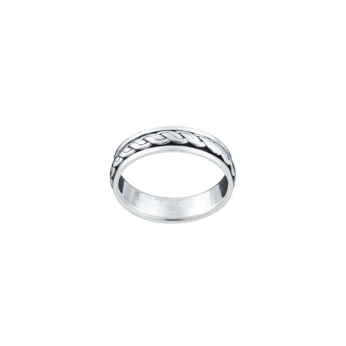 SWIVEL TWISTED SILVER RING